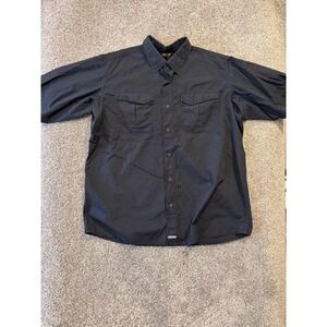 Blackhawk Tactical Shirt Mens XXL Black LT2 Short Sleeve Ripstop Button Down
